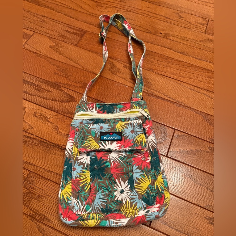 KAVU Colorful Floral Crossbody Bag